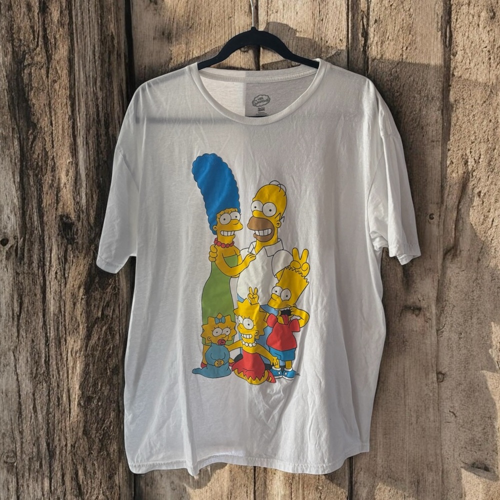 5/$25 The Simpsons White Graphic T-Shirt Large